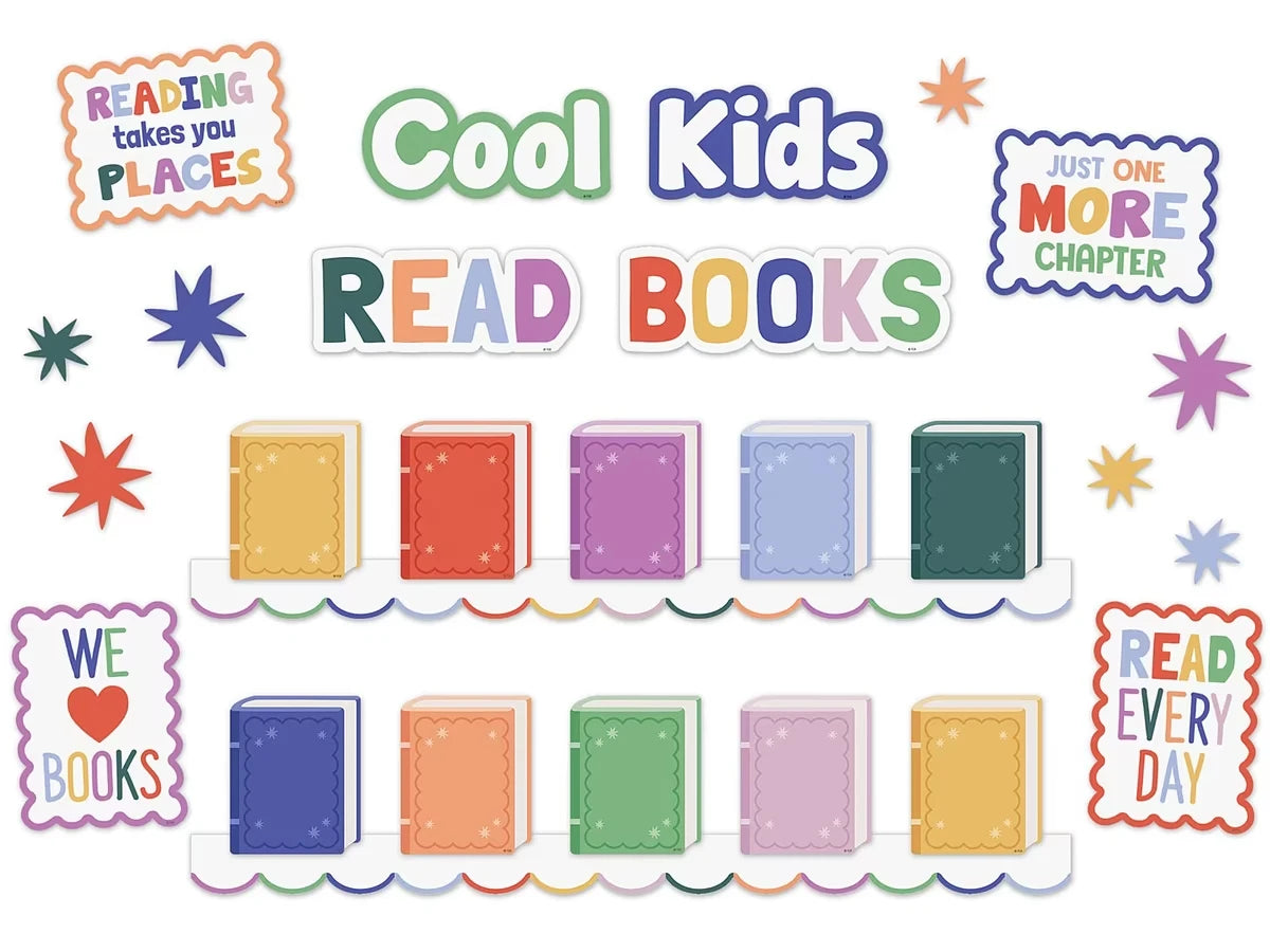 Color Crush Read Books Bulletin Board Set - US 1367