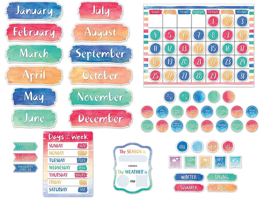 Watercolor Calendar Bulletin Board Set - US 2816