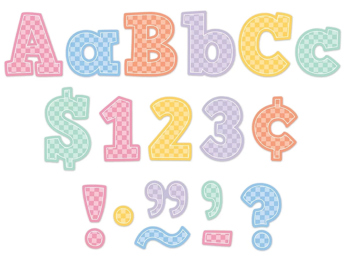Cool for School Checkered 4" Punch-Out Letters - US 7355