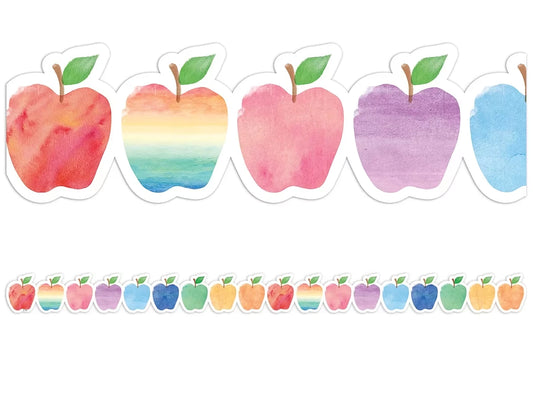 Watercolor Apple Border - US 6046