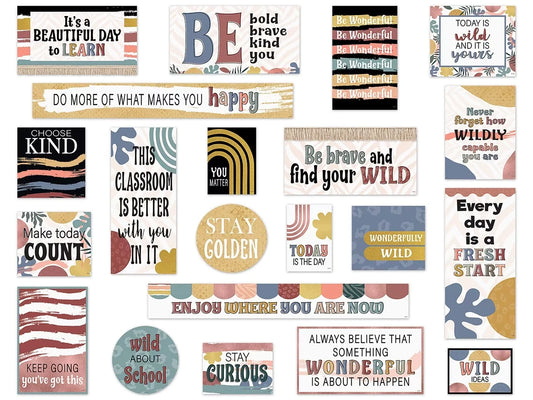 Wonderfully Wild Motivational Bulletin Board Set - US 9750