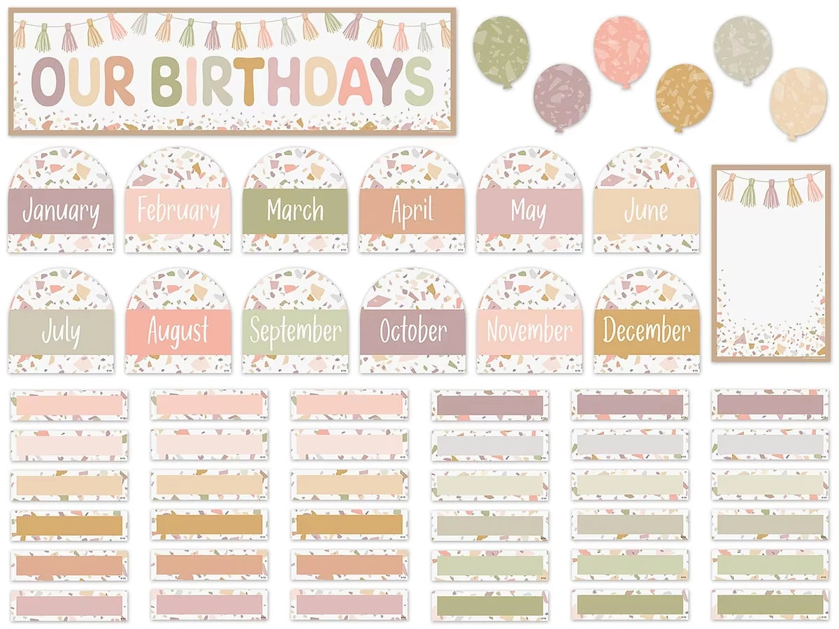 Terrazzo Tones Birthday Bulletin Board Set - US 8285
