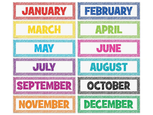 Scribble Months of the Year Bulletin Board Set - US 3712