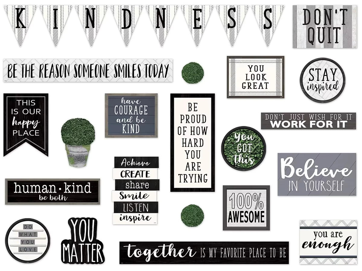 Modern Farmhouse Motivational Bulletin Board Set - US 8815