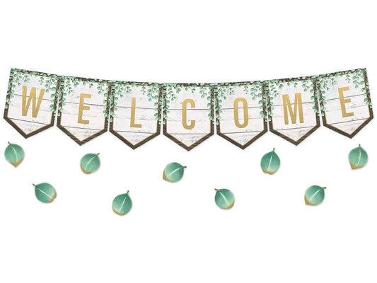 Eucalyptus Welcome Pennant Bulletin Board Set - US 1689