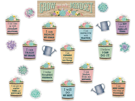 Rustic Bloom Growth Mindset Bulletin Board Set - US 2642