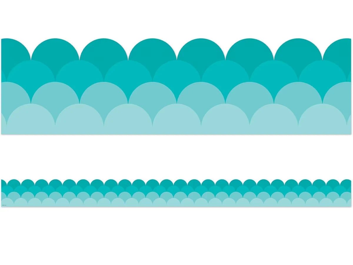 Painted Palette Turquoise Scalloped Border - US 6673