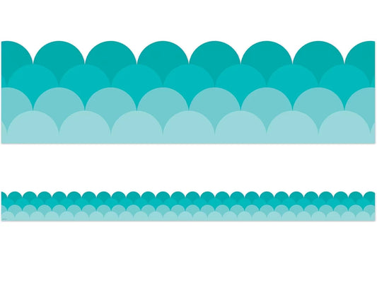 Painted Palette Turquoise Scalloped Border - US 6673