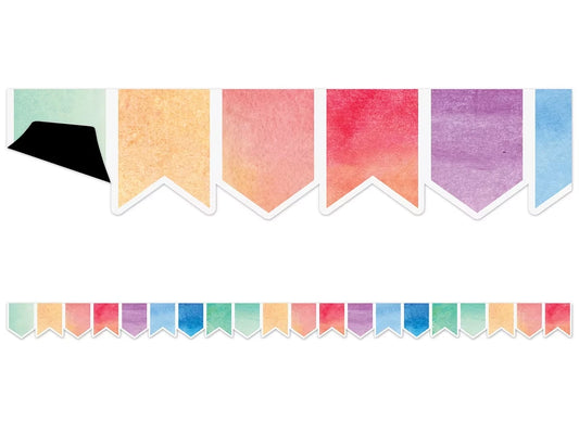 Watercolor Pennant Magnetic Border - US 4330