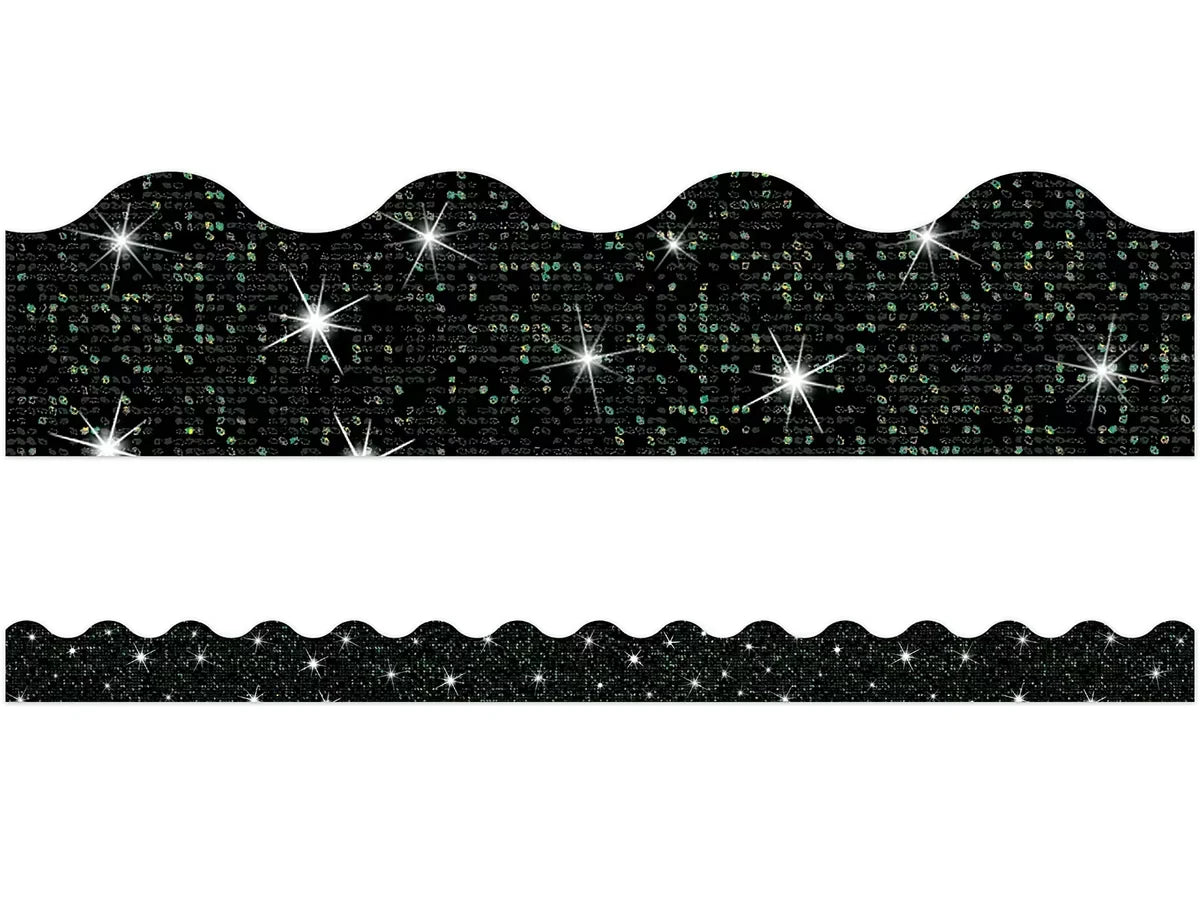 Black Sparkle Scalloped Border - US 7565