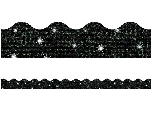 Black Sparkle Scalloped Border - US 7565