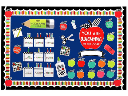 Black, White & Stylish Brights Classroom Jobs Bulletin Board Set - US 7109