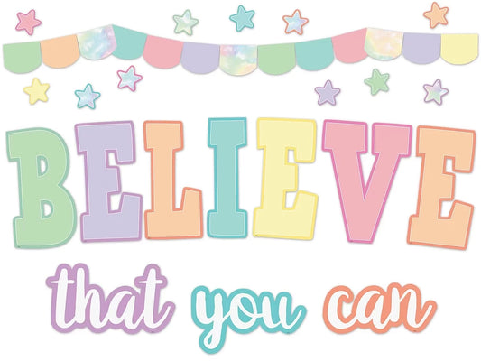 Pastel Pop Believe That You Can Bulletin Board Set - US 3798