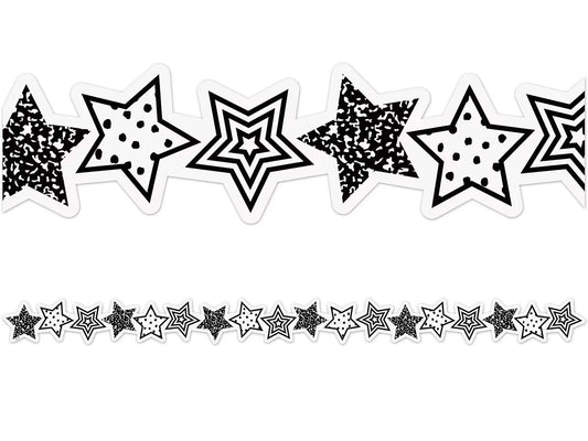 Brights 4Ever Black & White Star Border - US 2396