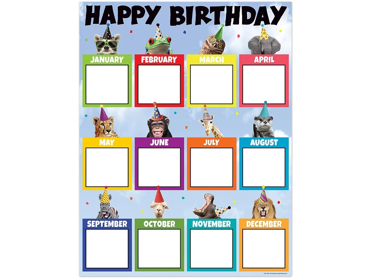 Go Wild Animals Birthday Chart - US 3442