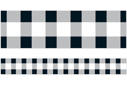 Black & White Buffalo Checkered Border - US 6240