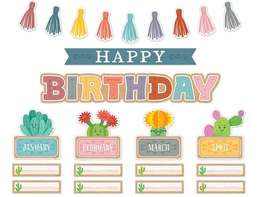 Happy Cactus Crew Birthday Bulletin Board Set - US 9724