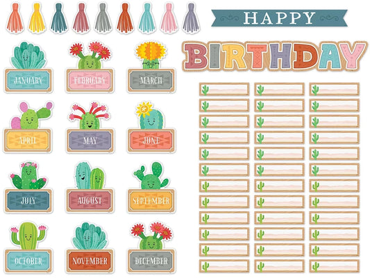 Happy Cactus Crew Birthday Bulletin Board Set - US 9724