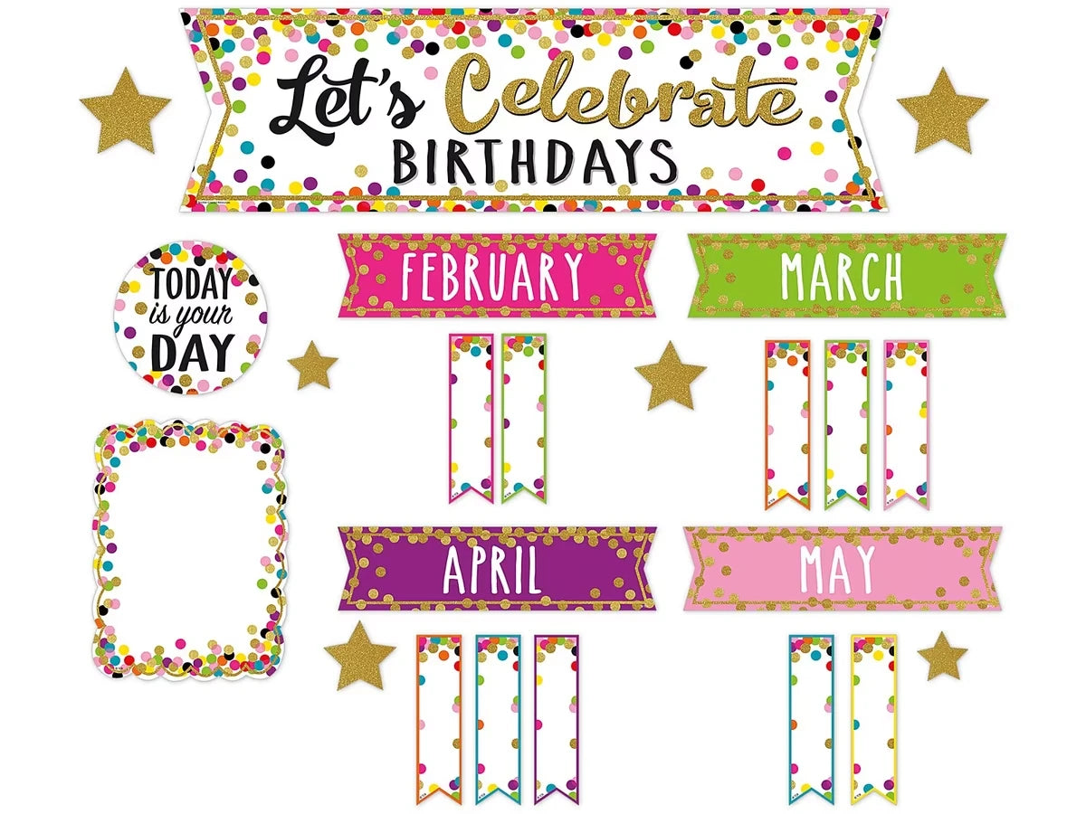 Confetti Birthday Bulletin Board Set - US 9561