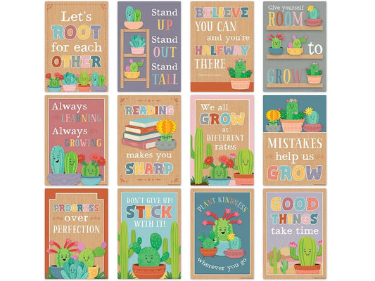 Happy Cactus Crew Motivational Small Poster Pack - US 3523