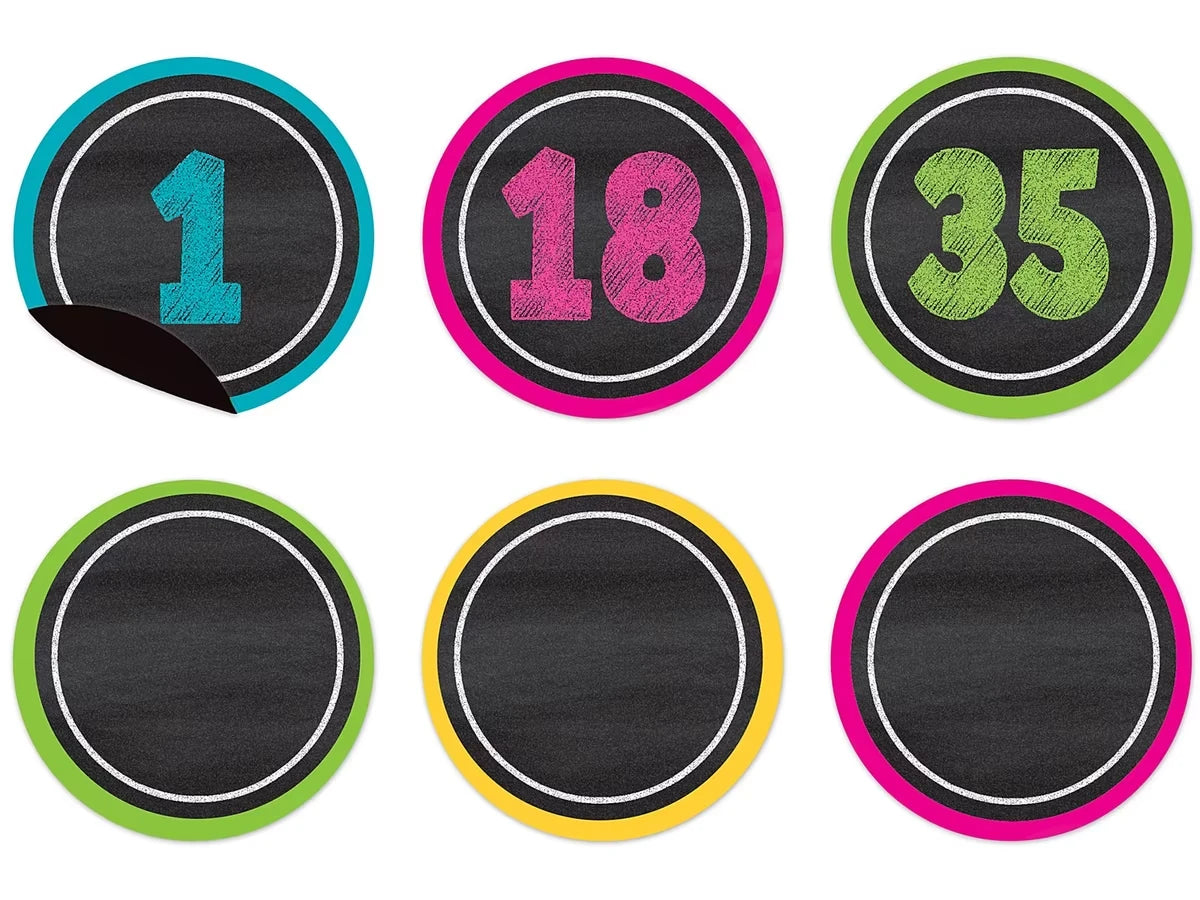 Chalkboard Brights Magnetic Write & Wipe Number Accents - US 9711