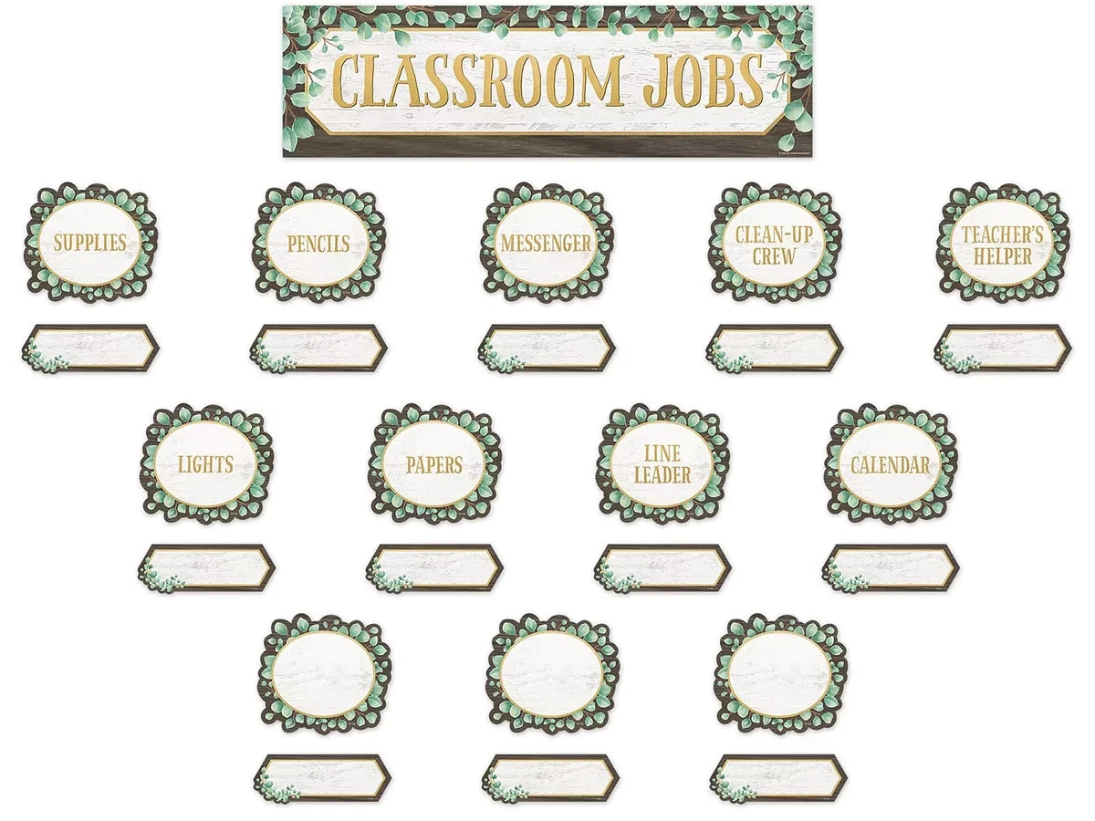 Eucalyptus Classroom Jobs Bulletin Board Set - US 4473
