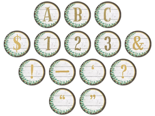Eucalyptus Circle 3 1/2" Punch-Out Letters - US 2792