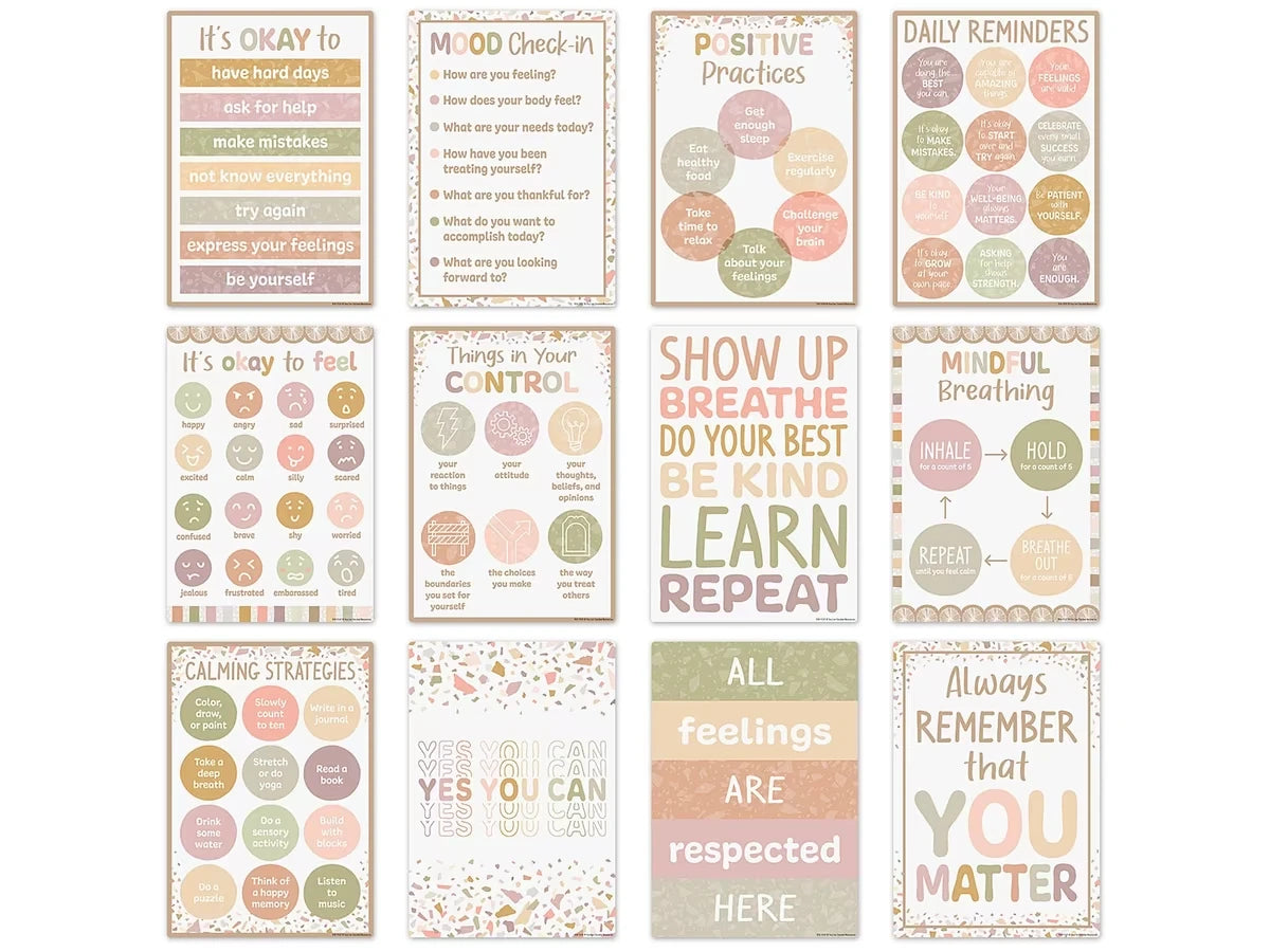 Terrazzo Tones Motivational Small Poster Pack - US 7188