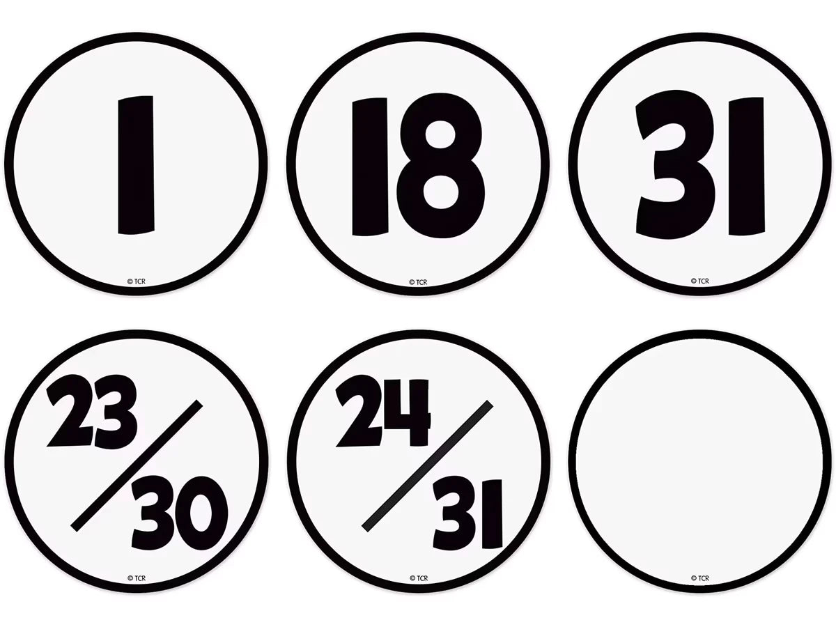 Black & White Calendar Mini Accents - US 6294