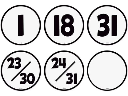 Black & White Calendar Mini Accents - US 6294