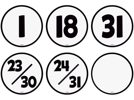 Black & White Calendar Mini Accents - US 6294