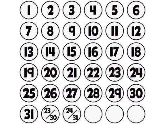 Black & White Calendar Mini Accents - US 6294