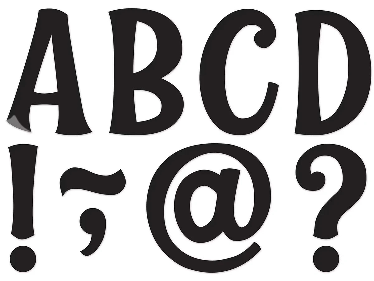 Whimsical Black 3" Magnetic Punch-Out Letters - US 5027