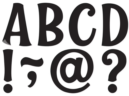 Whimsical Black 3" Magnetic Punch-Out Letters - US 5027