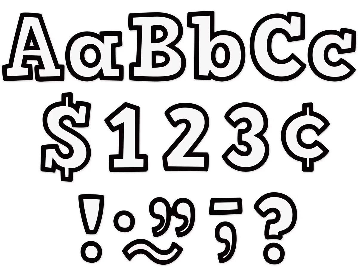 Black & White Bold 4" Punch-Out Letters - US 5542
