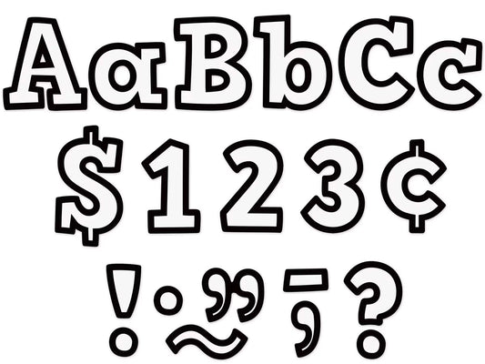 Black & White Bold 4" Punch-Out Letters - US 5542