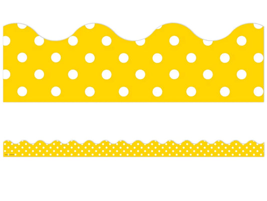 Yellow Polka Dot Scalloped Border - US 6588