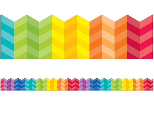 Painted Palette Rainbow Chevron Border - US 8486