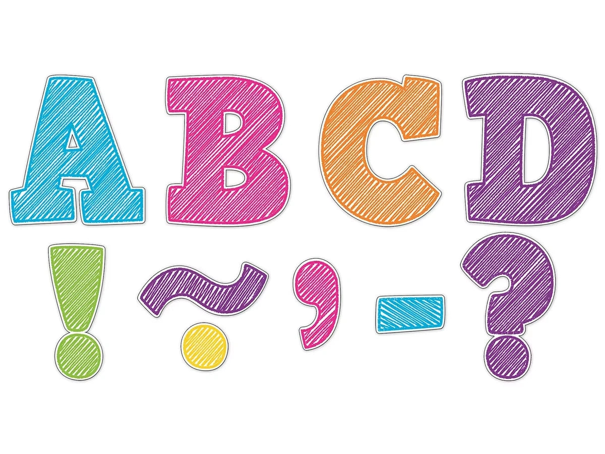 Scribble 3" Magnetic Punch-Out Letters - US 4252