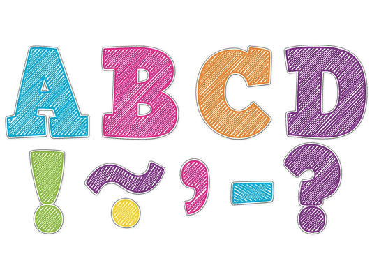 Scribble 3" Magnetic Punch-Out Letters - US 4252