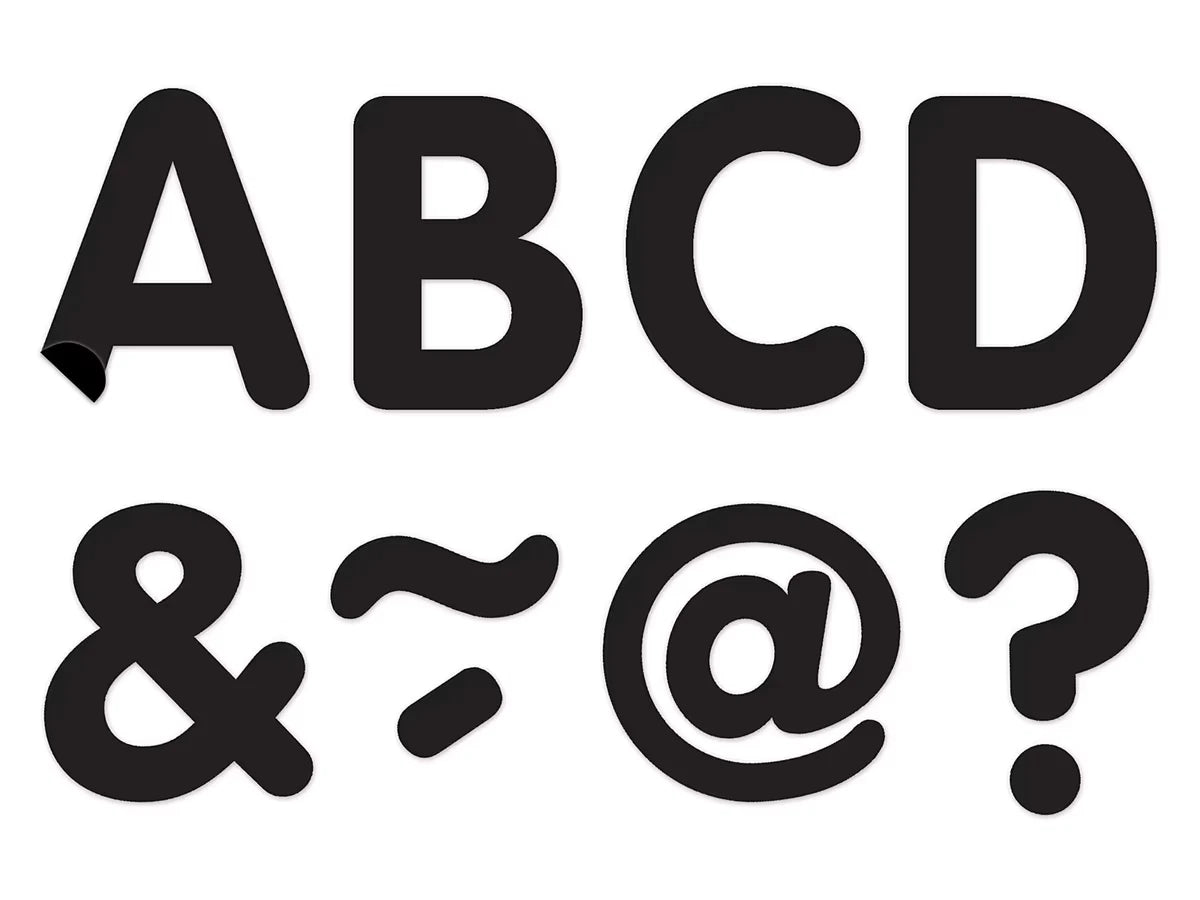 Black 2" Magnetic Punch-Out Letters - US 9037
