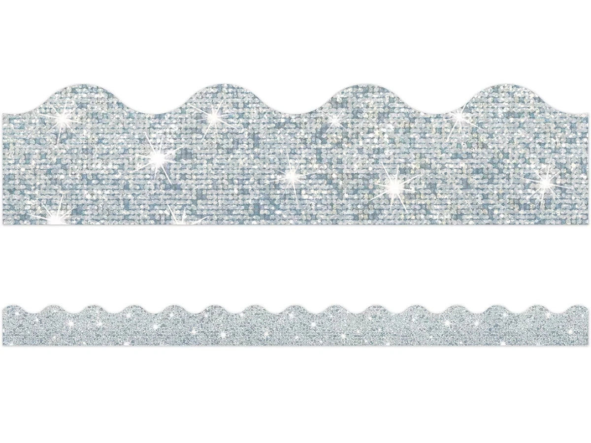 Silver Sparkle Scalloped Border - US 8314