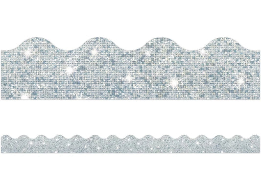Silver Sparkle Scalloped Border - US 8314