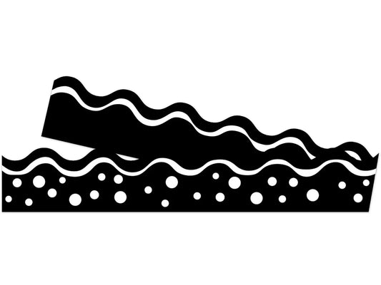 Black & White Double-Sided Scalloped Border - US 2838