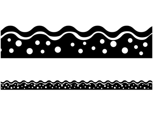 Black & White Double-Sided Scalloped Border - US 2838
