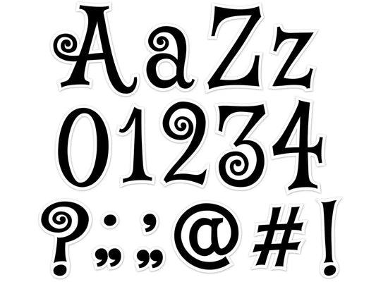 Black Swirl 4" Punch-Out Letters - US 3409