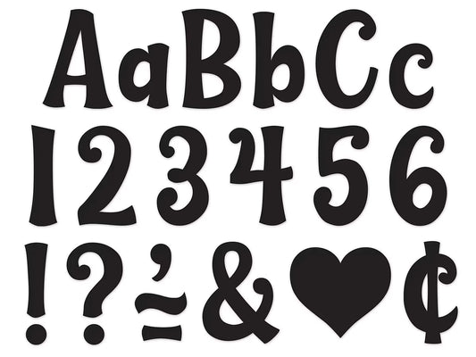 Wild Whimsy Black 4" Self-Adhesive Punch-Out Letters - US 7726