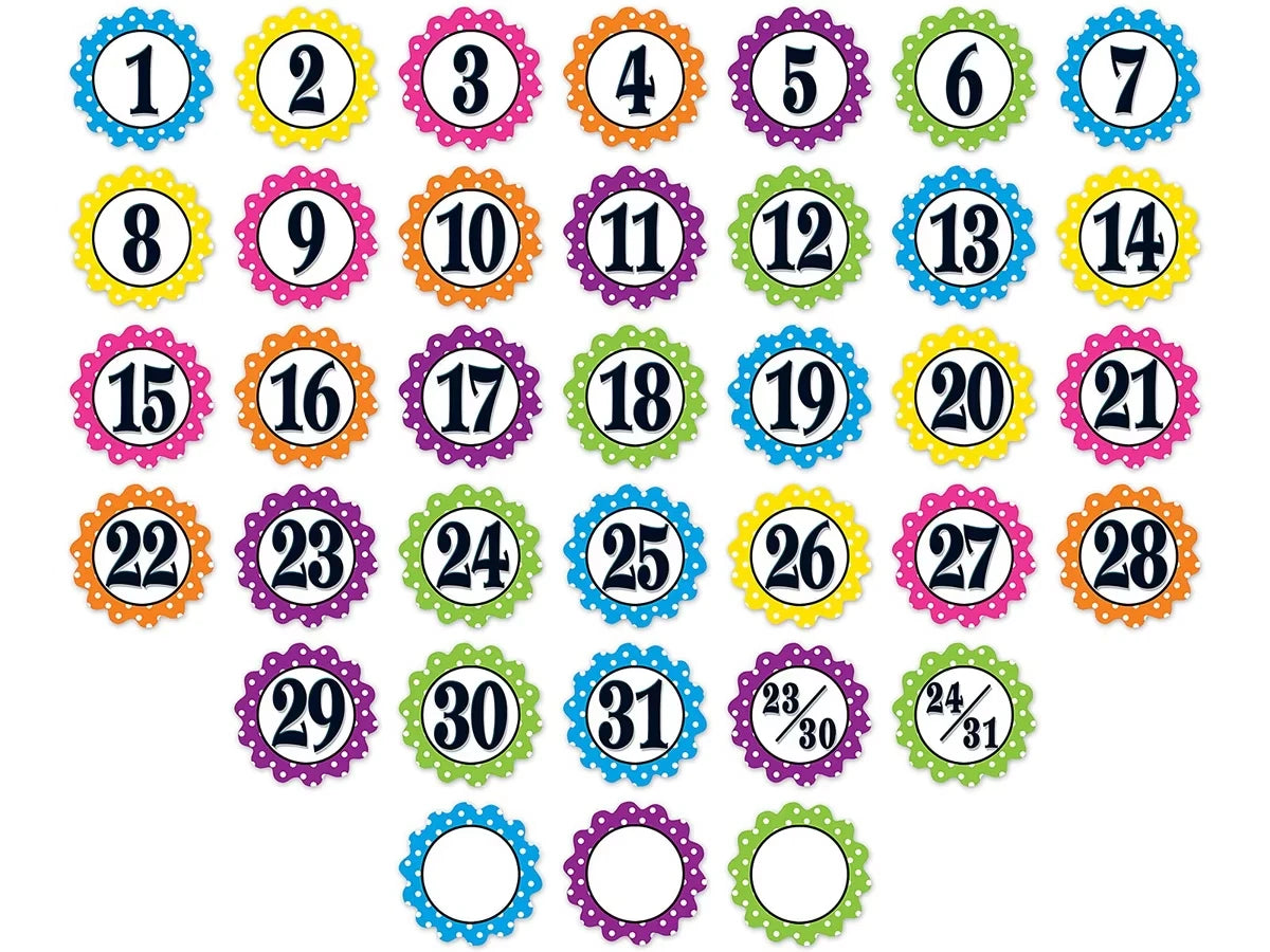 Polka Dot Calendar Mini Accents - US 6967