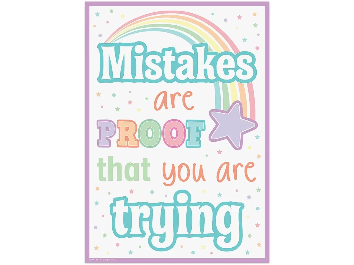 Pastel Pop Mistakes Are Proof Poster - US 3303