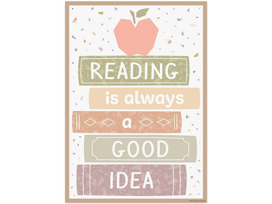 Terrazzo Tones Reading Is Always a Good Idea Poster - US 2828